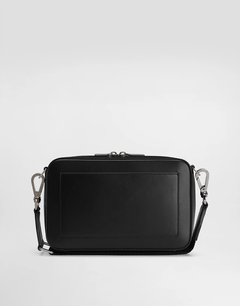 Calfskin crossbody bag with raised logo