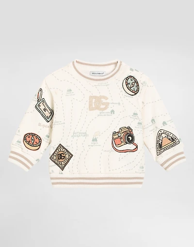 Oversized sweatshirt with map print