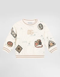 Oversized sweatshirt with map print