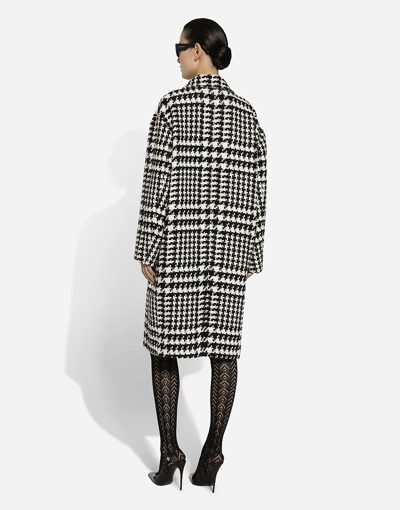 Oversize houndstooth coat
