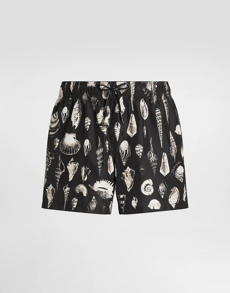 Shell-print short swim boxer shorts