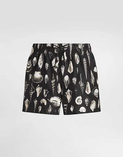 Shell-print short swim boxer shorts