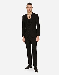 Single-breasted jacquard Sicilia-fit jacket with DG Monogram design