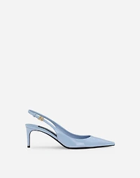 Polished calfskin slingbacks