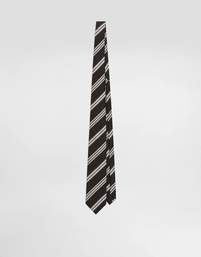 Striped jacquard tie