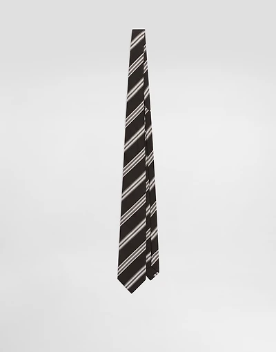 Striped jacquard tie