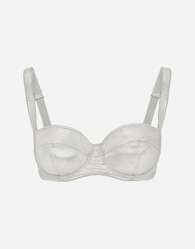 Foiled jersey balconette bra