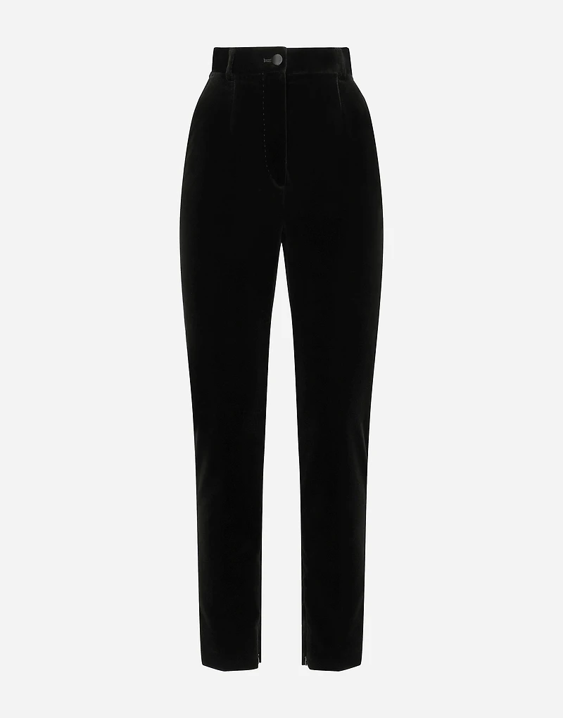 Velvet cigarette pants