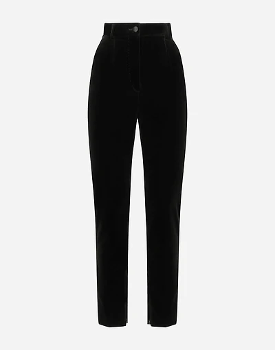Velvet cigarette pants