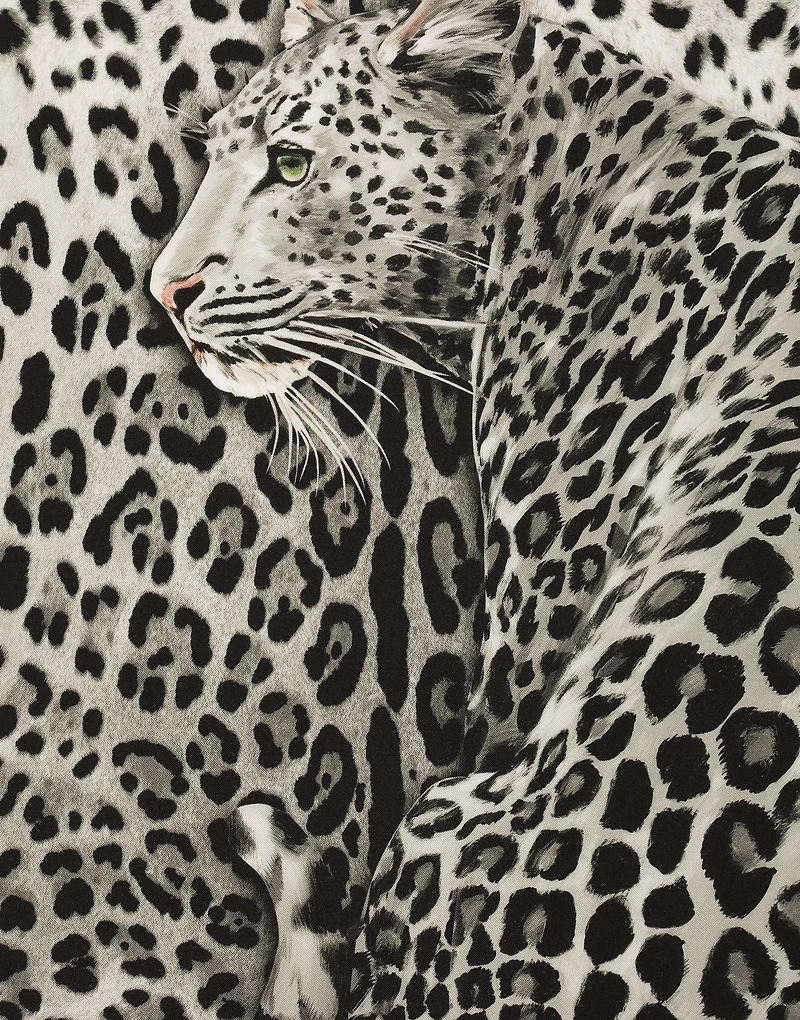 Leopard-print silk twill foulard (70x70)