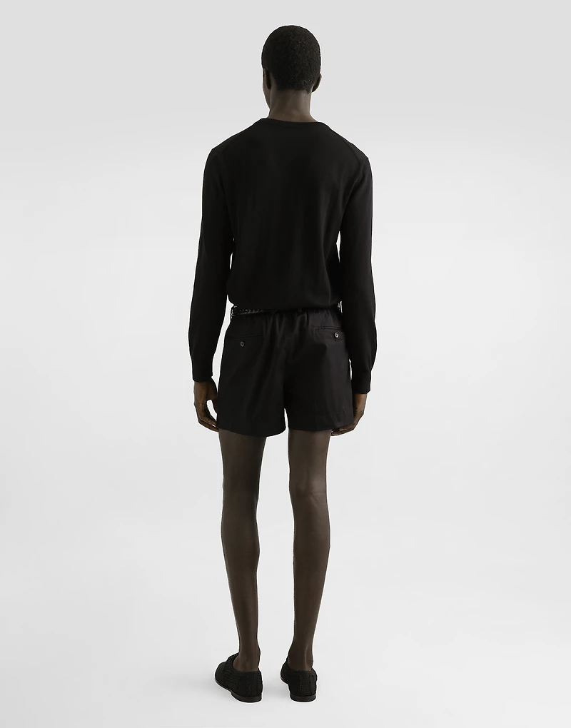 Cotton gabardine shorts