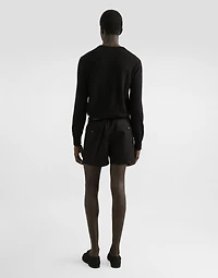 Cotton gabardine shorts