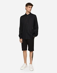 Linen Martini-fit shirt with DG hardware