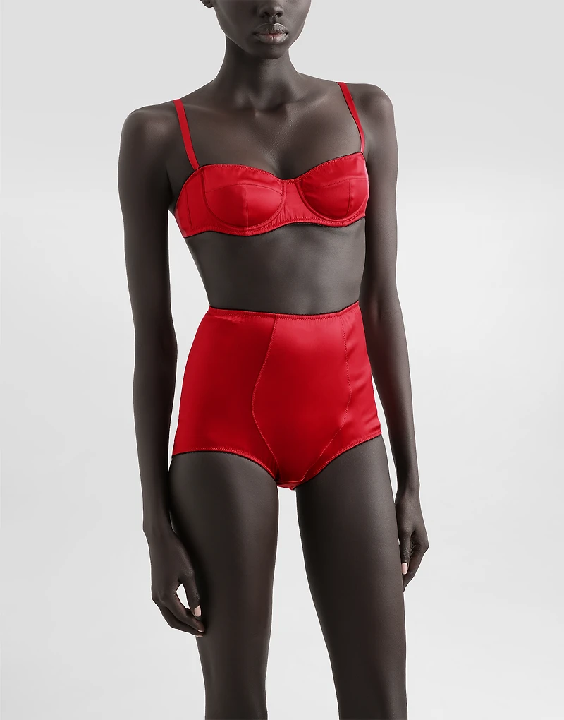 Satin balconette bra