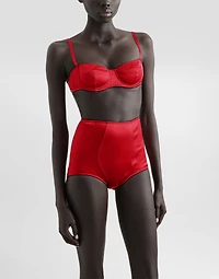 Satin balconette bra