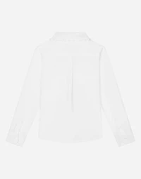 Poplin shirt with embroidered collar