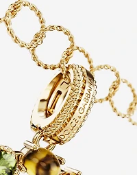 Letter O Charm18-carat yellow gold and multicolored gems