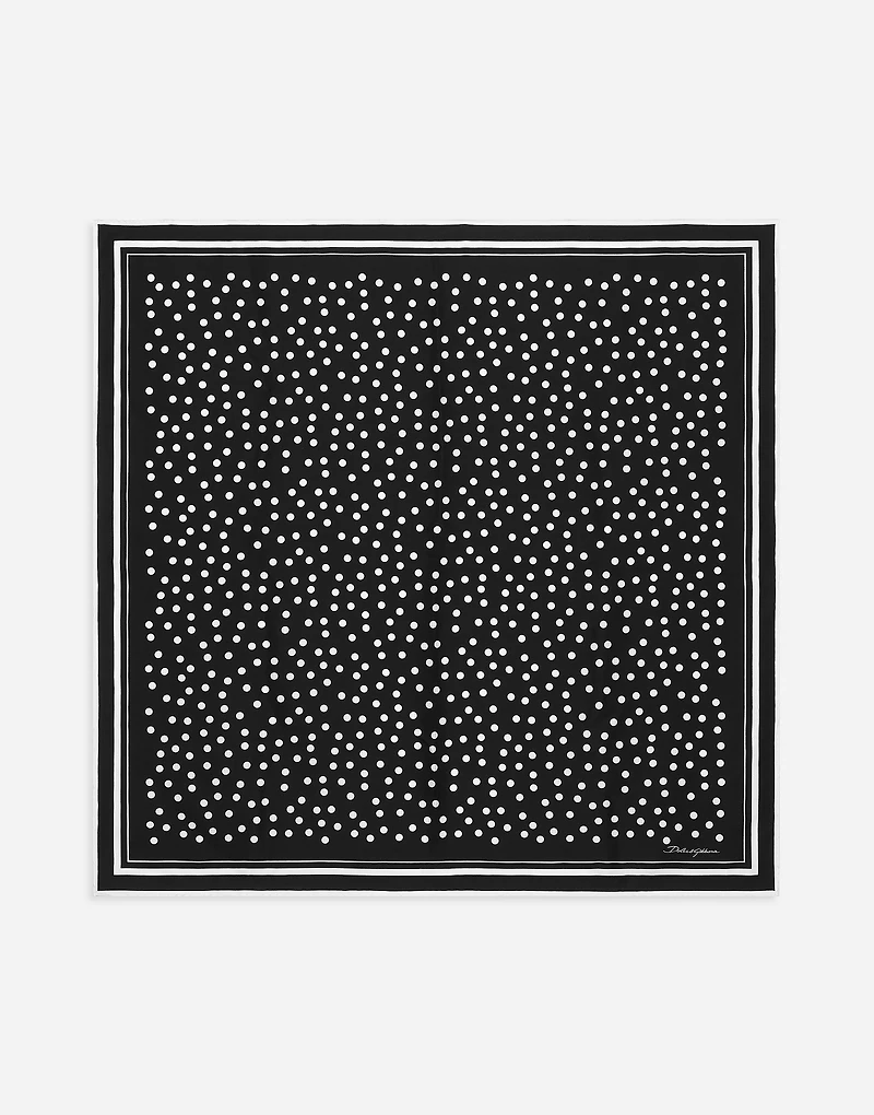 Polka-dot twill scarf (90x90)