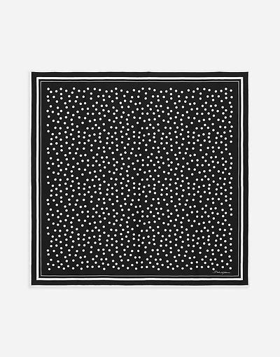 Polka-dot twill scarf (90x90)