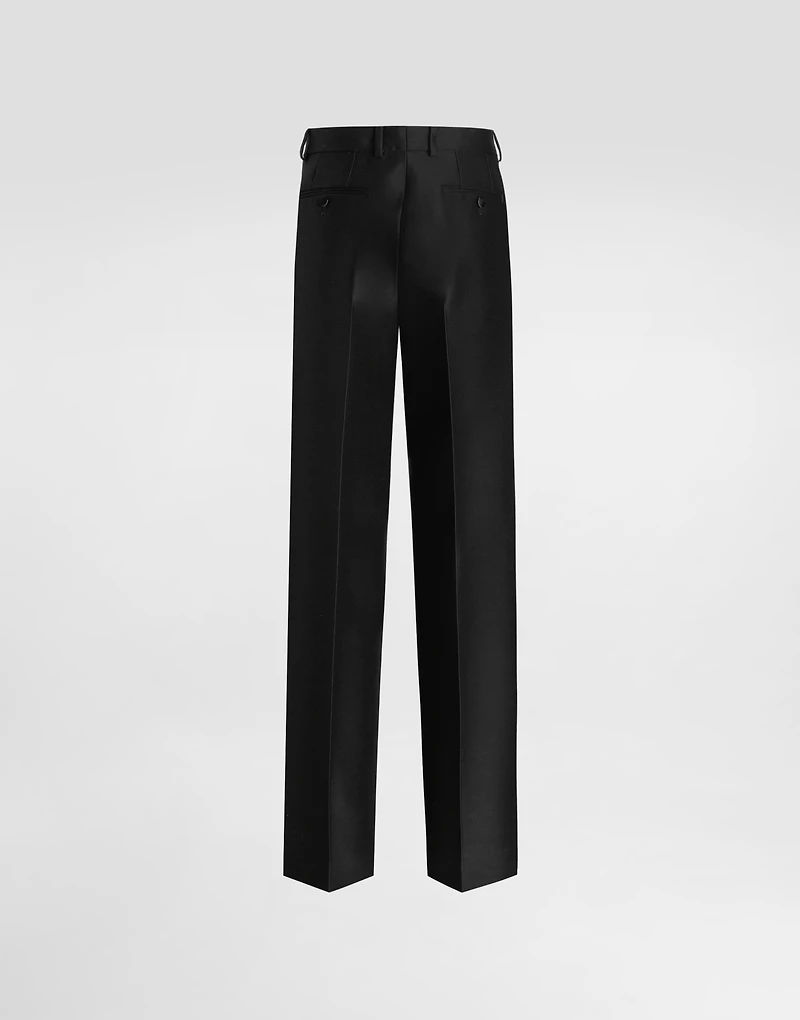 Wool and silk faille trousers