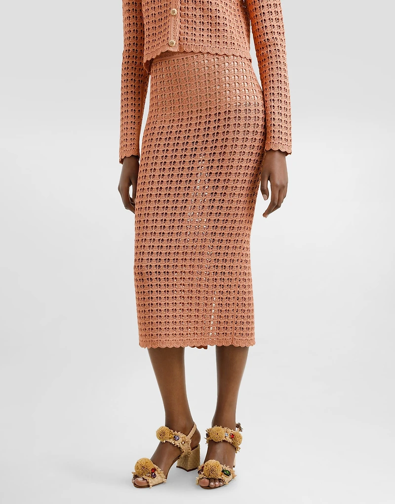 Viscose crochet skirt
