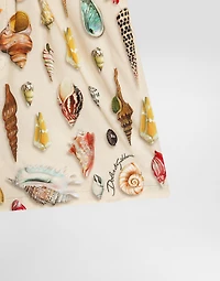 Shell-print poplin bermuda shorts