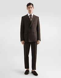 Double-breasted taormina wool jacket