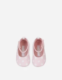 Nappa leather newborn ballet flats with DG-logo print