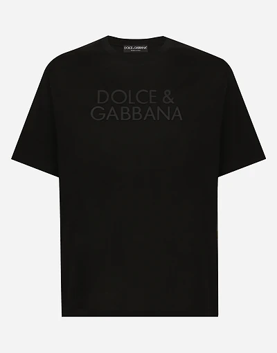Cotton T-shirt with logo embroidery