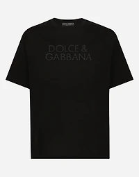 Cotton T-shirt with logo embroidery