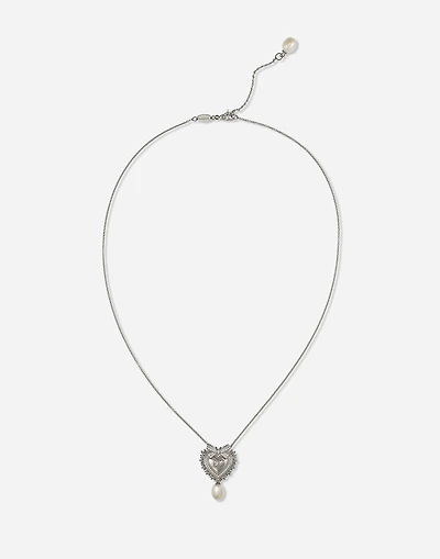 Devotion Necklace 18 carat white gold, diamonds and pearls