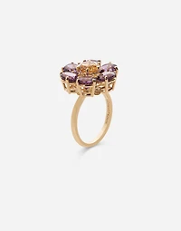 Spring Ring 18-carat yellow gold and amethysts