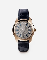 Gold watch with diamond pav