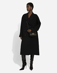 Oversize coat double wool crepe