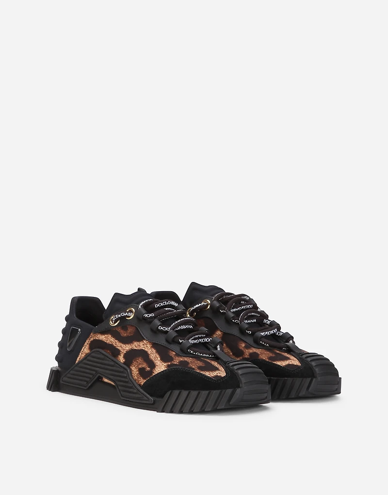 Leopard-print cotton NS1 slip-on sneakers