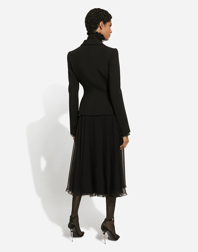 Chiffon calf-length circle skirt
