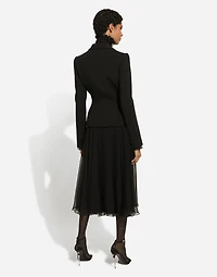 Chiffon calf-length circle skirt