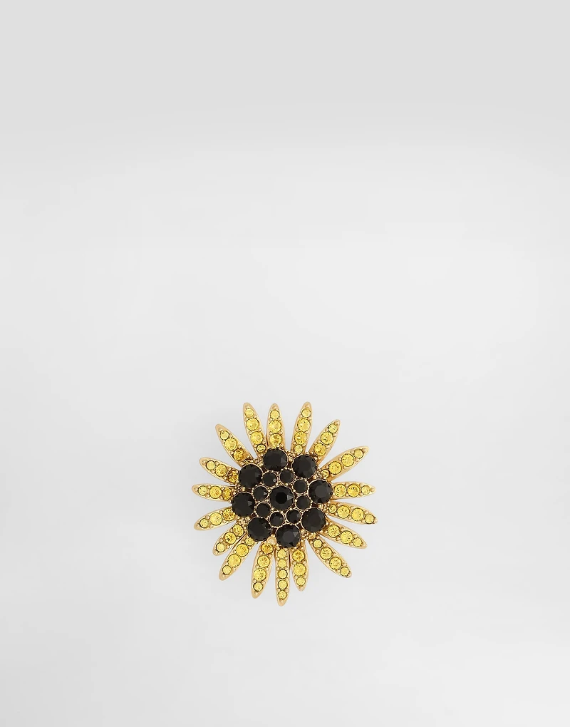 Sartoria floral brooch with rhinestones