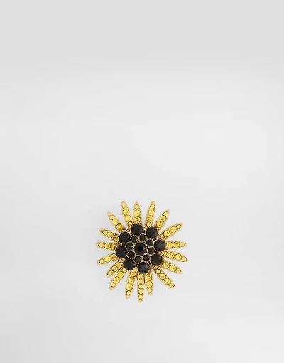 Sartoria floral brooch with rhinestones