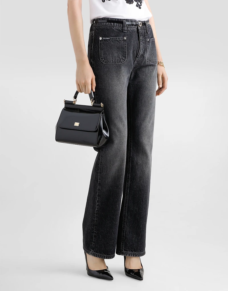 Flared denim jeans