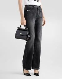 Flared denim jeans