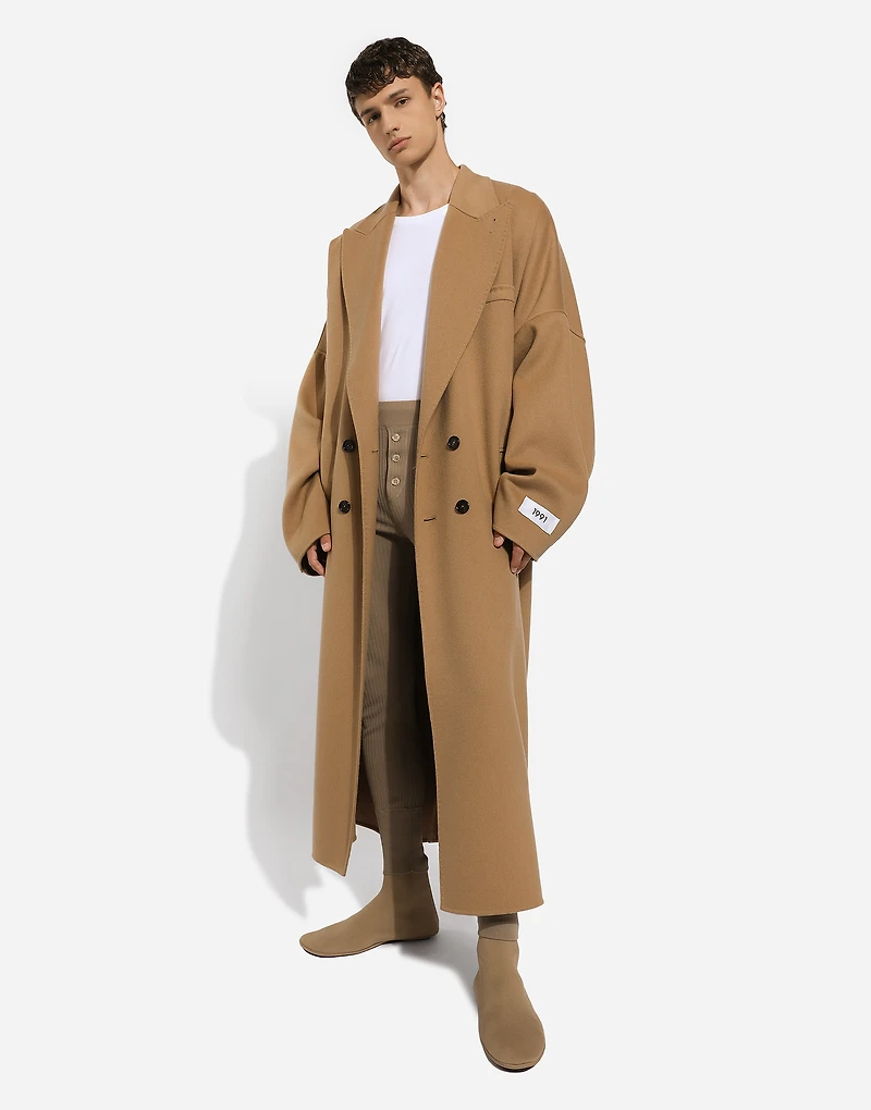 Double-breasted double cashmere coat