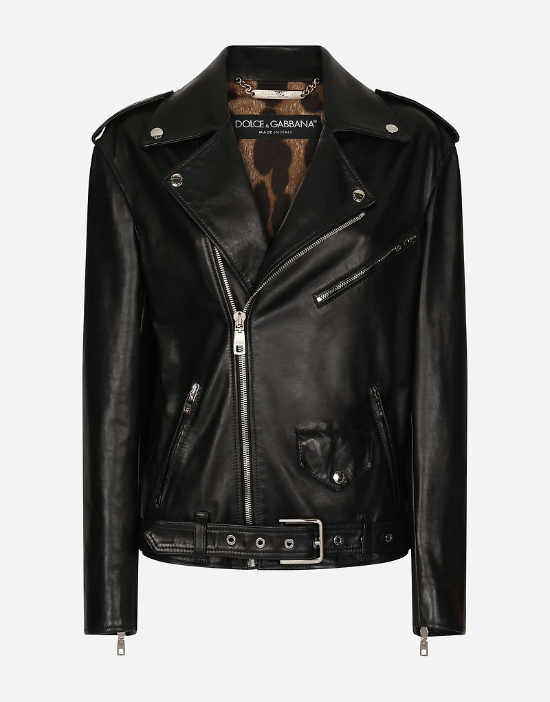 Leather biker jacket