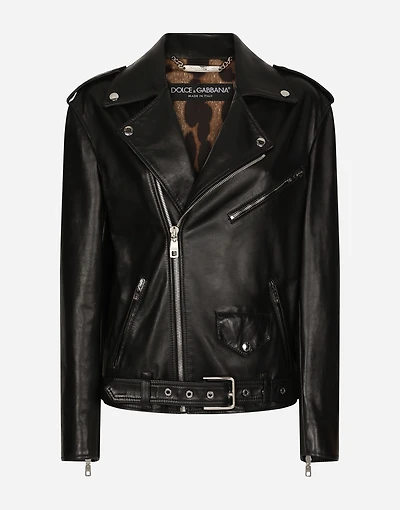 Leather biker jacket