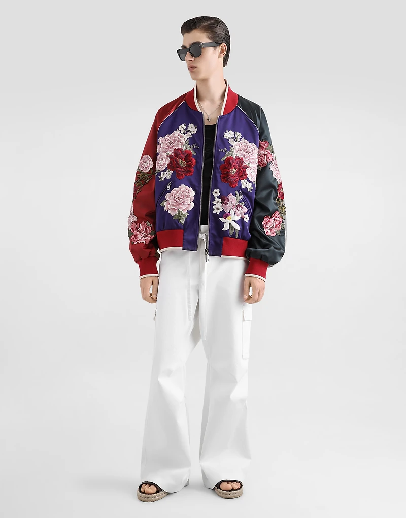 Satin jacket with patch