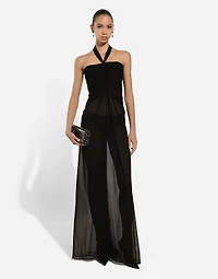 Long light organzine dress