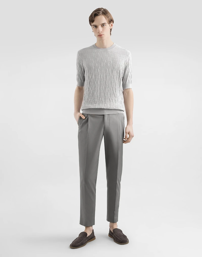 Silk crewneck pullover