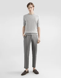 Silk crewneck pullover
