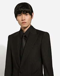 Single-breasted pinstripe wool Sicilia-fit jacket