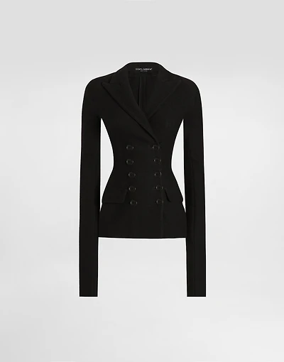 Double-breasted jacket inwool cloth